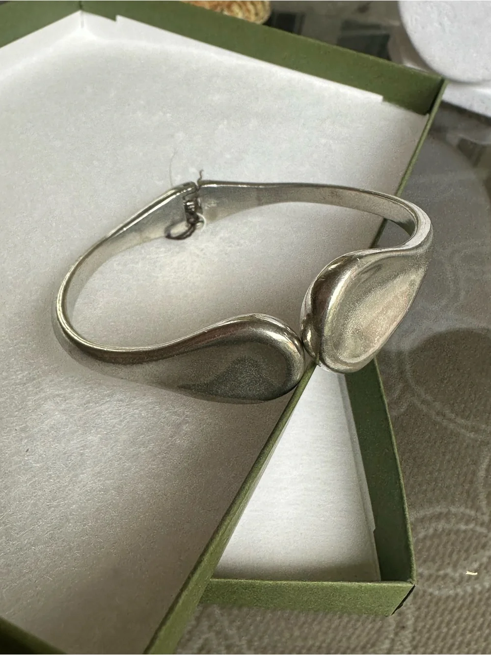 Chico's silver-toned‎ hinged bangle bracelet